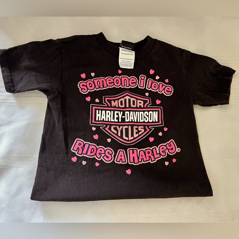 Harley-Davidson Kids Black T-Shirt with Pink Accents size 3T